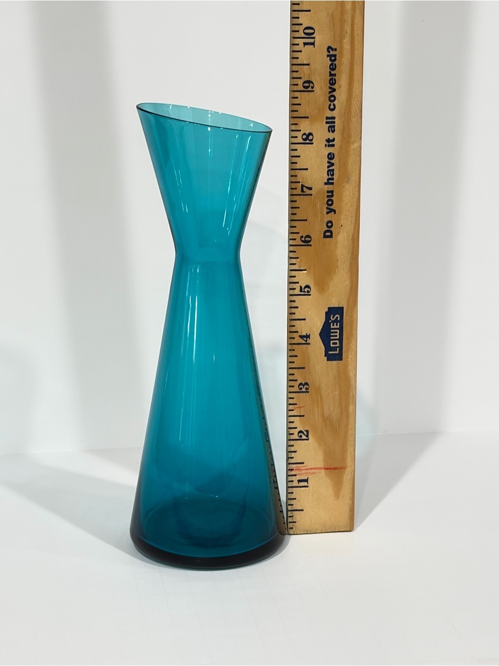 1960s Morgantown #9902 Peacock
Blue Slant Top Bud Vase Adams Candle
Holder Vtg - Picture 8 of 8